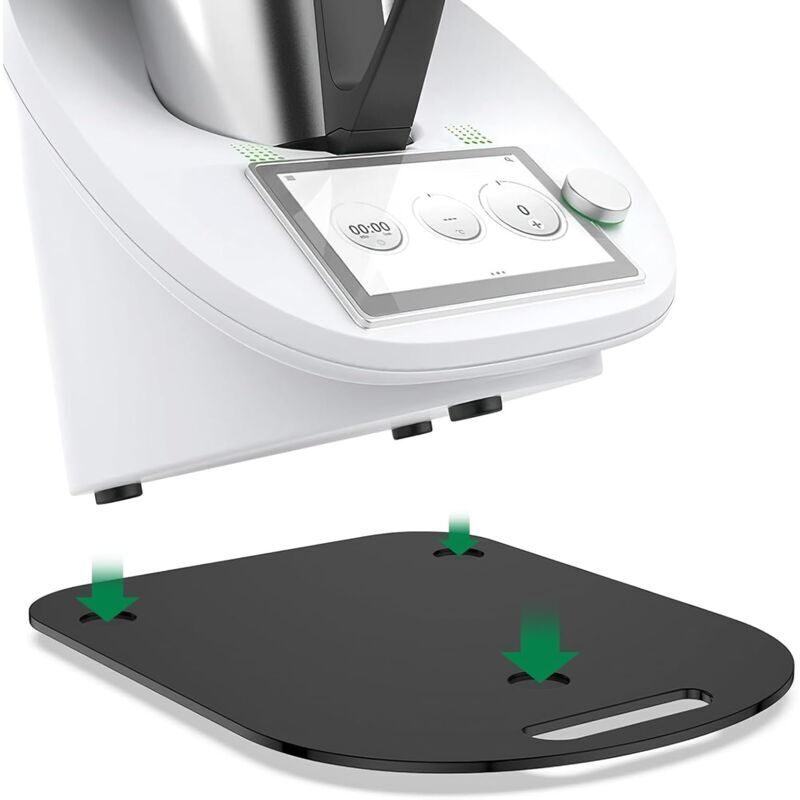 Matte Acrylic Sliding Board for Thermomix TM6 TM5: Slider for Easy Movement, Accessory for Thermomix Food Processor, Fast Movement (Black)