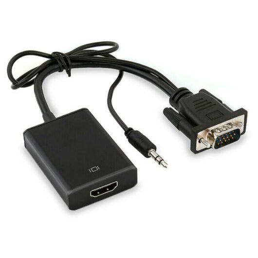 VGA Male to HDMI Female Converter Adapter Cable, 1080P HD+Audio TV AV HDTV
