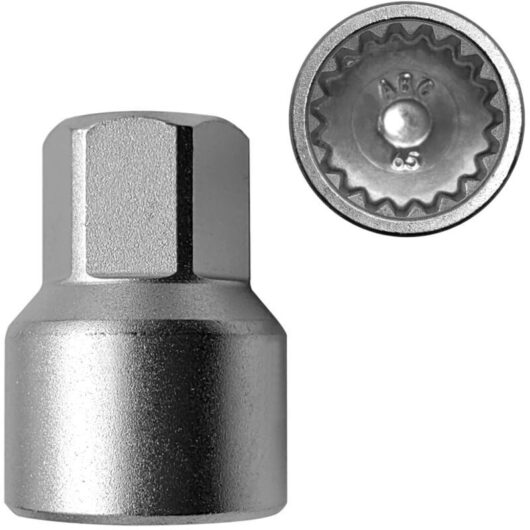 Wheel lock nut wrench replacement, 65 adapter, anti-theft nut removal tool for certain cars