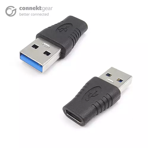 connektgear USB 3 Adapter Type A Male to Type C Female - with OTG Function